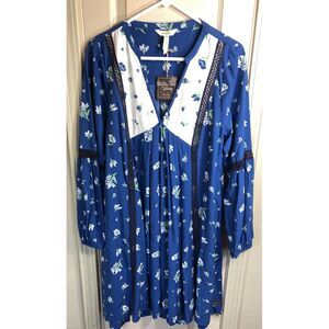 NWT Matilda Jane Womens Med Blue Day Tripping Floral Prairie BOHO Dress